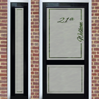 Raamfolie deur met naam en huisnummer