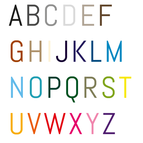 Tekst stickers met een gelijke letterhoogte