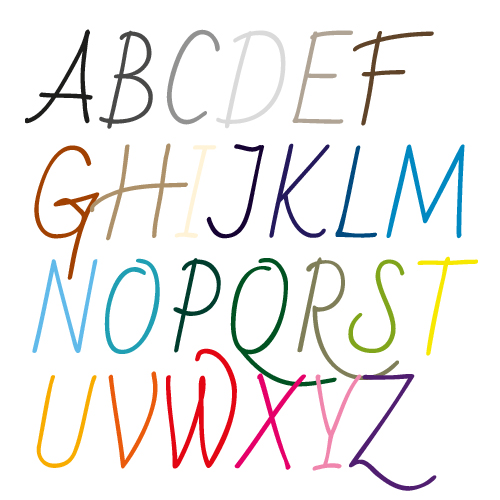 Tekst stickers met een gelijke letterhoogte