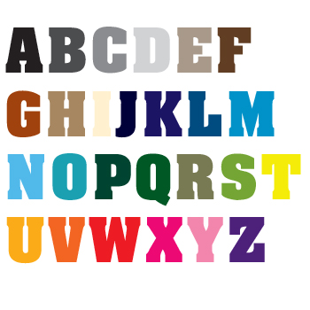 Tekst stickers met gelijke letterhoogte