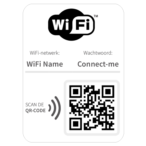 WiFi netwerk toegang QR Code sticker 
