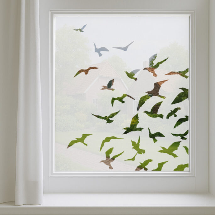 Raamfolie met vliegende vogels