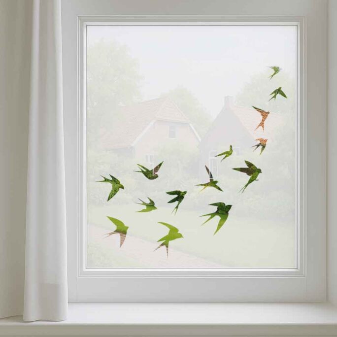 Raamfolie met vliegende vogels