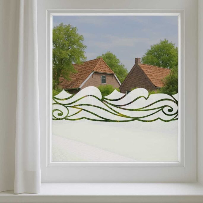 Decoratieve raamfolie met golvend patroon